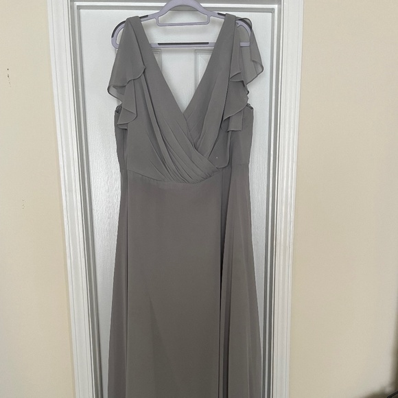 David’s Bridal Charcoal Gray Bridesmaid Dress - Picture 1 of 7
